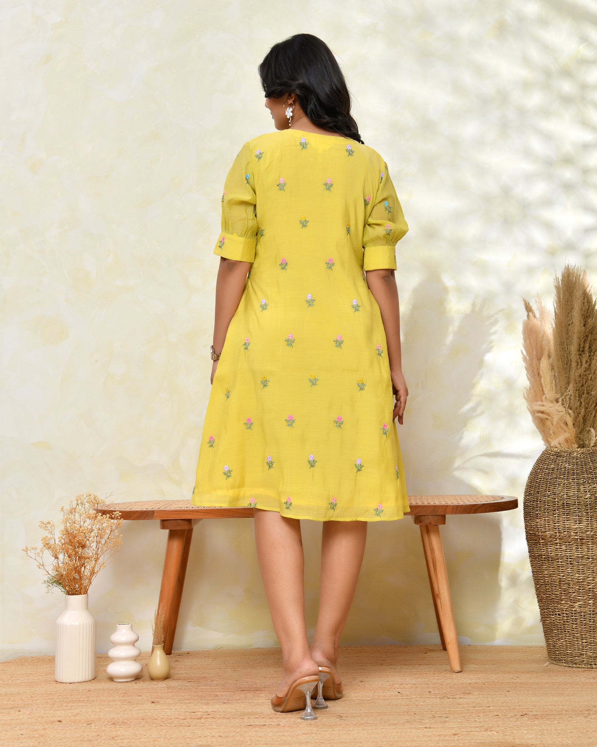 Yellow Malchanderi Tunic Dress