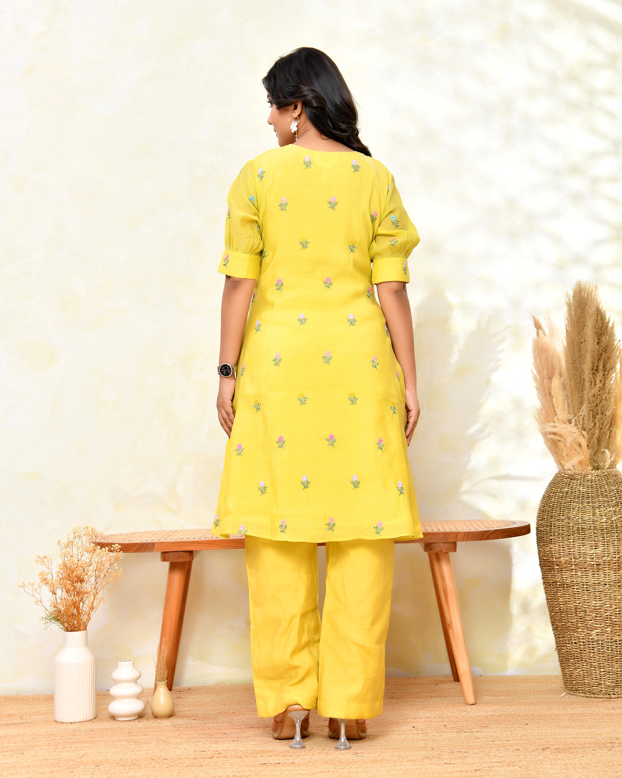 Yellow Malchanderi Tunic Set