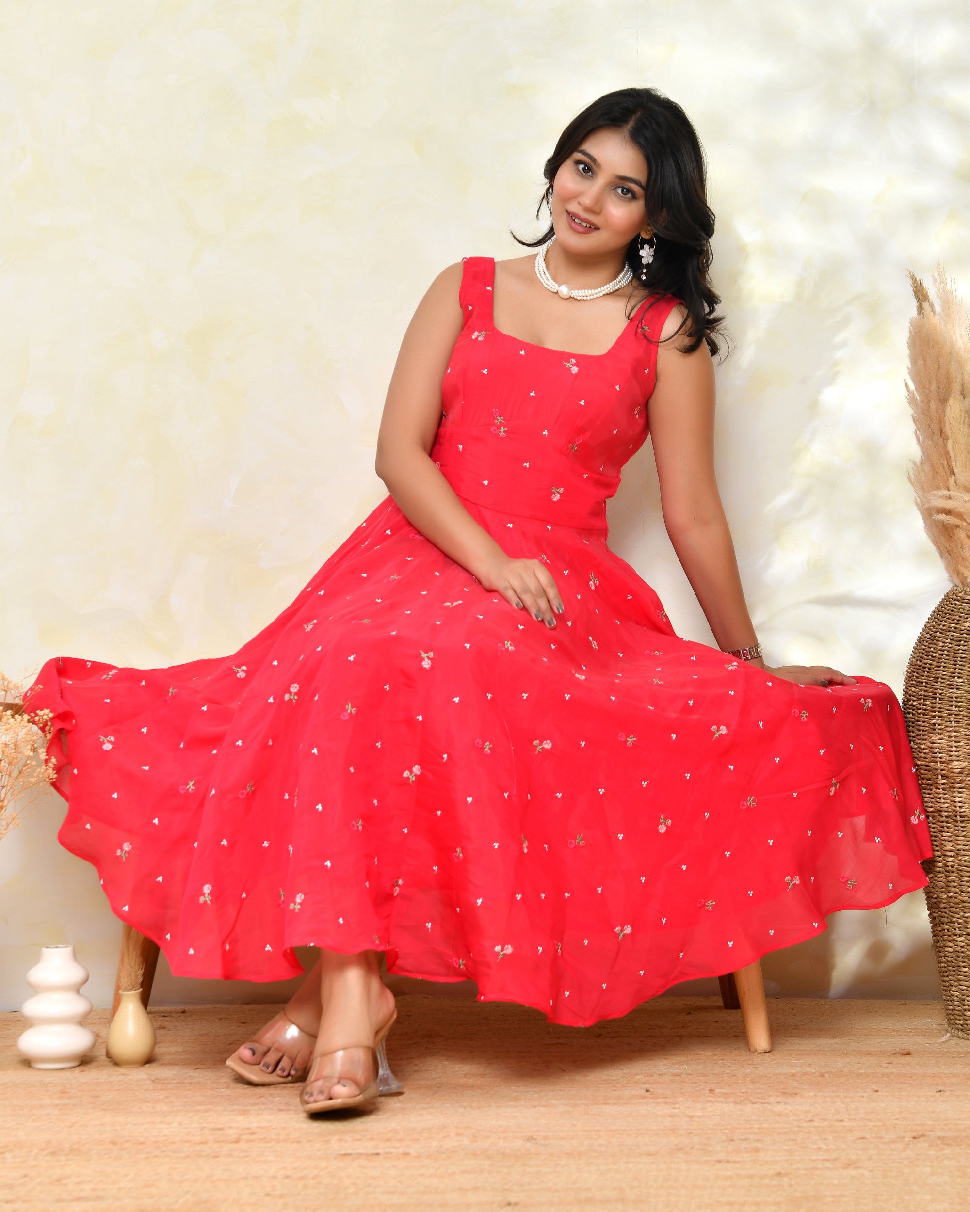 Chanderi Pink Fare Dress