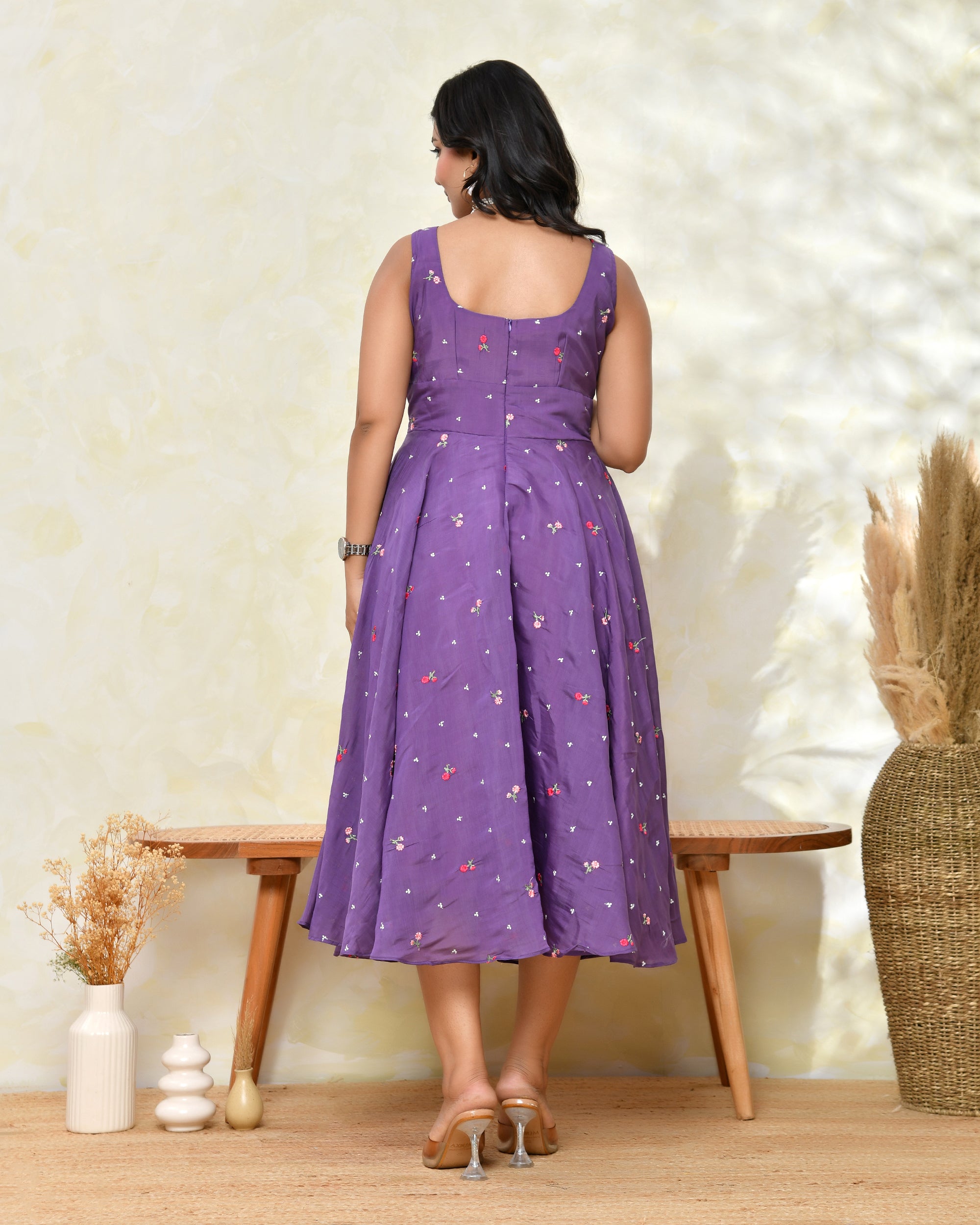 Chanderi Purpal Fare Dress