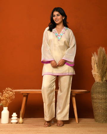 Ivory Handwork Coord Set