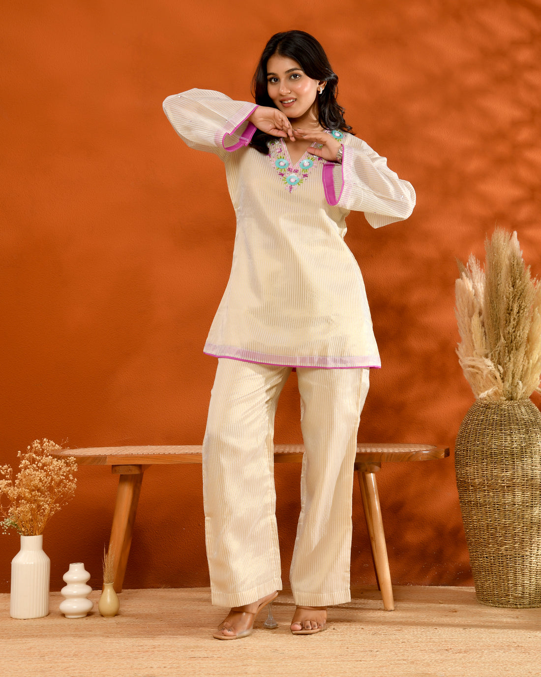 Ivory Handwork Coord Set