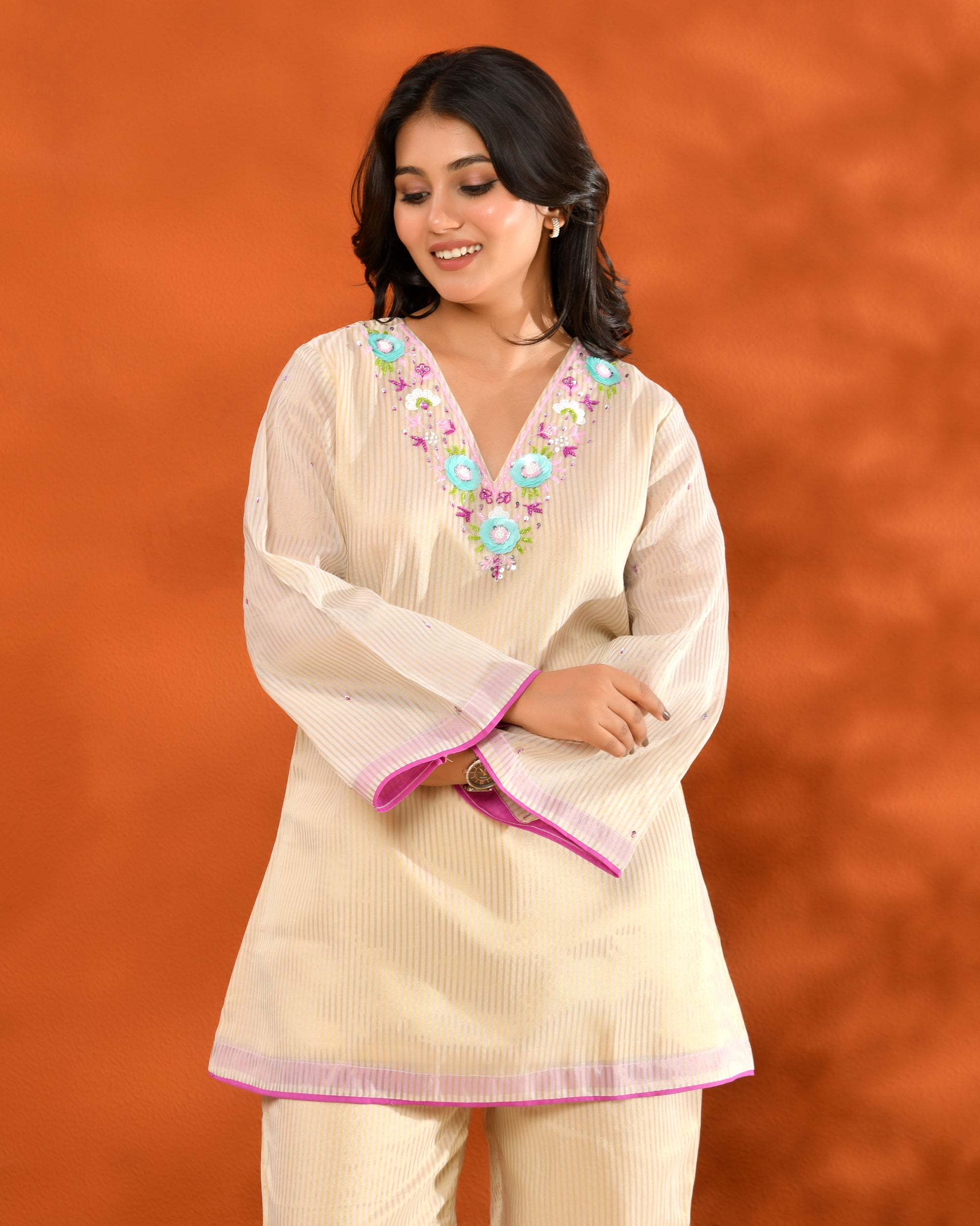 Ivory Handwork Coord Set