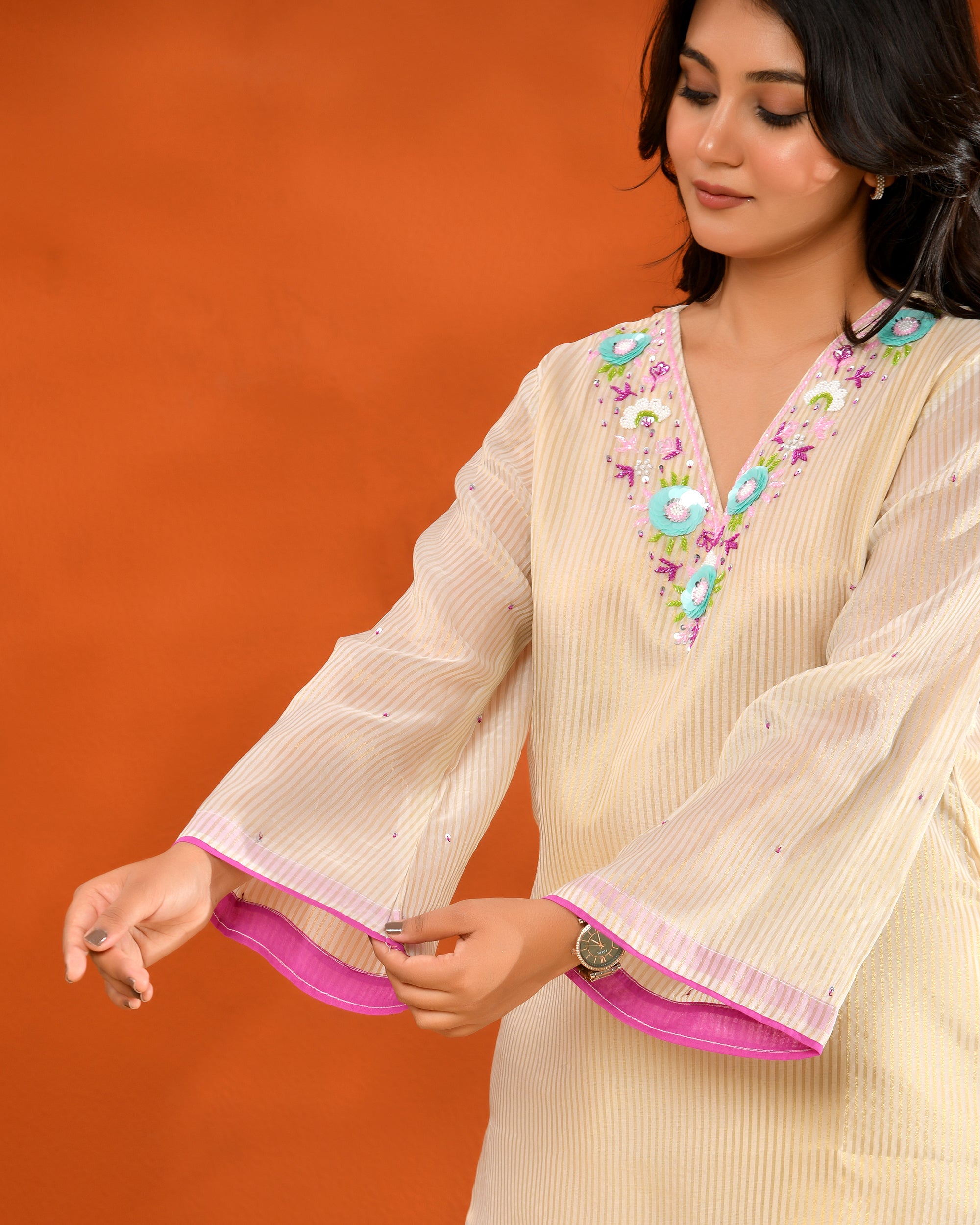 Ivory Handwork Coord Set