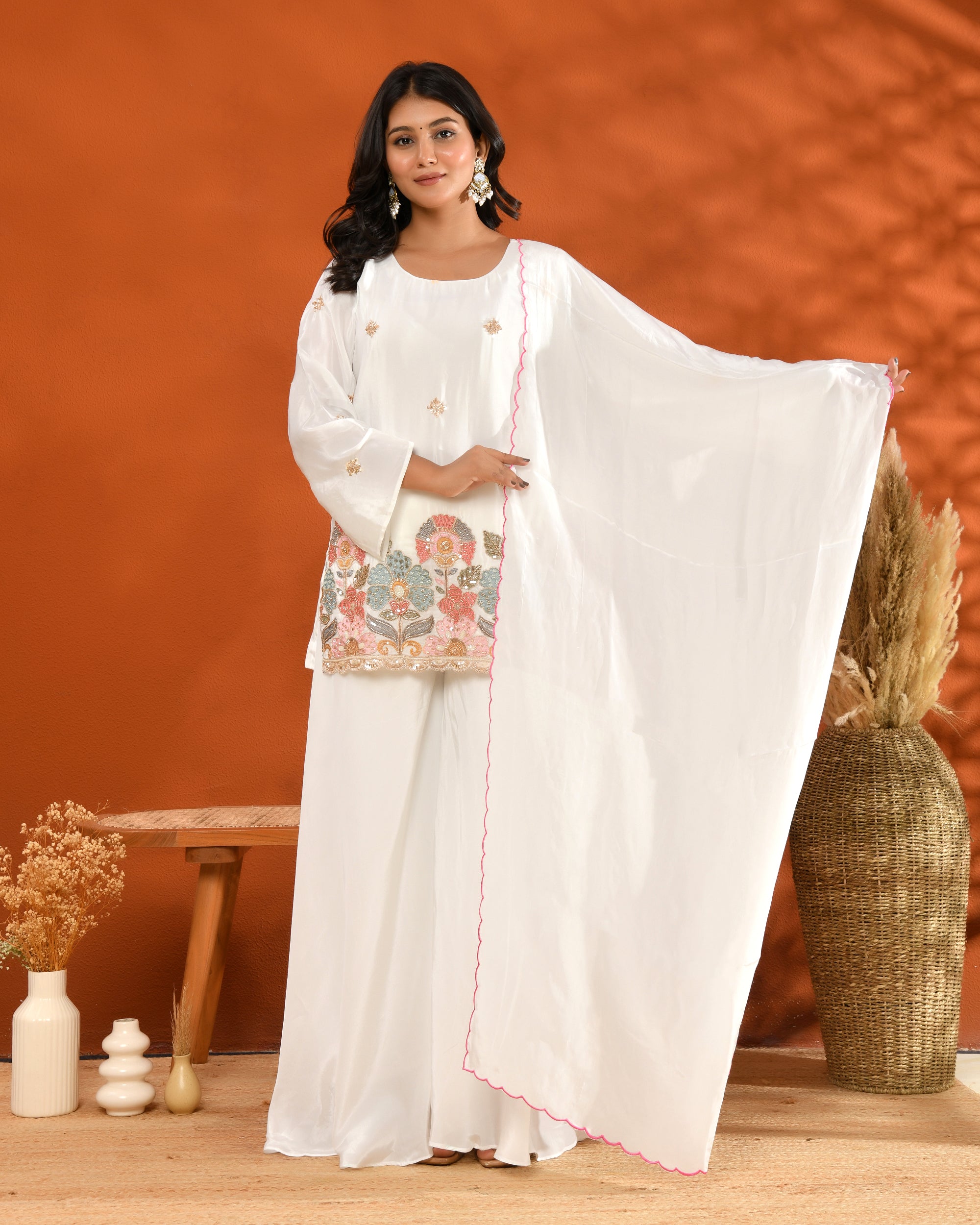 Crape handwork Sharara Set