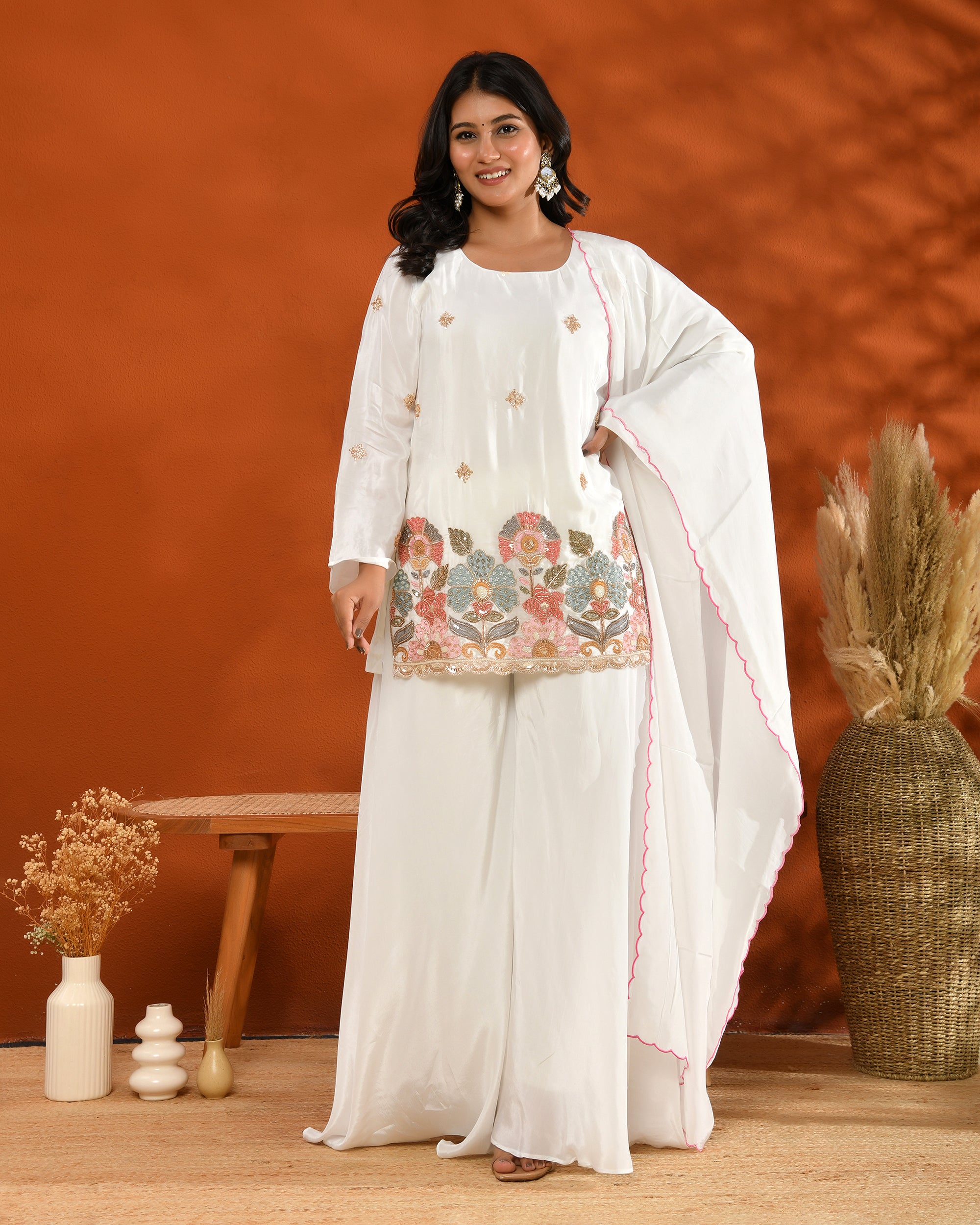 Crape handwork Sharara Set