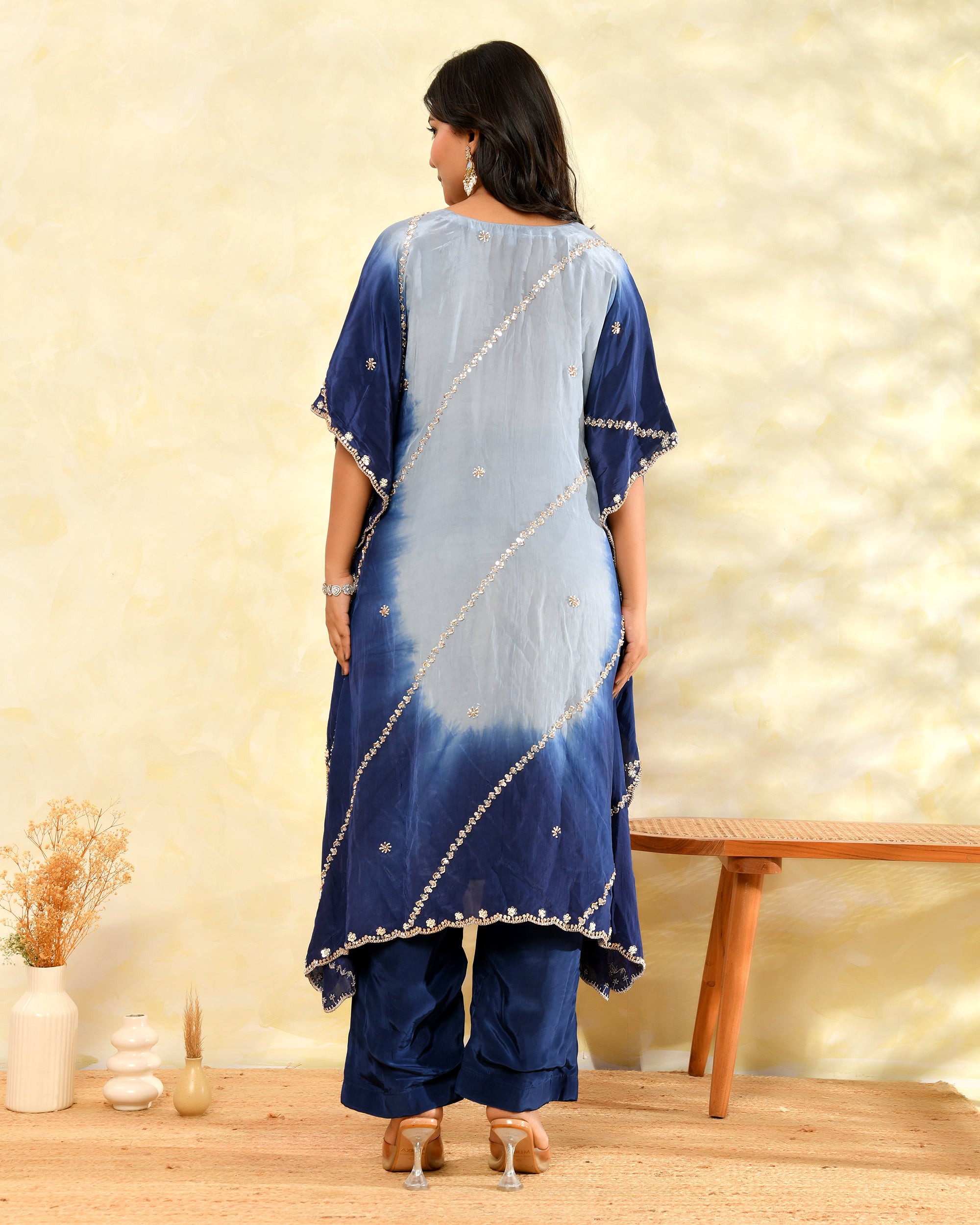 Blue Handwork Kaftan Set