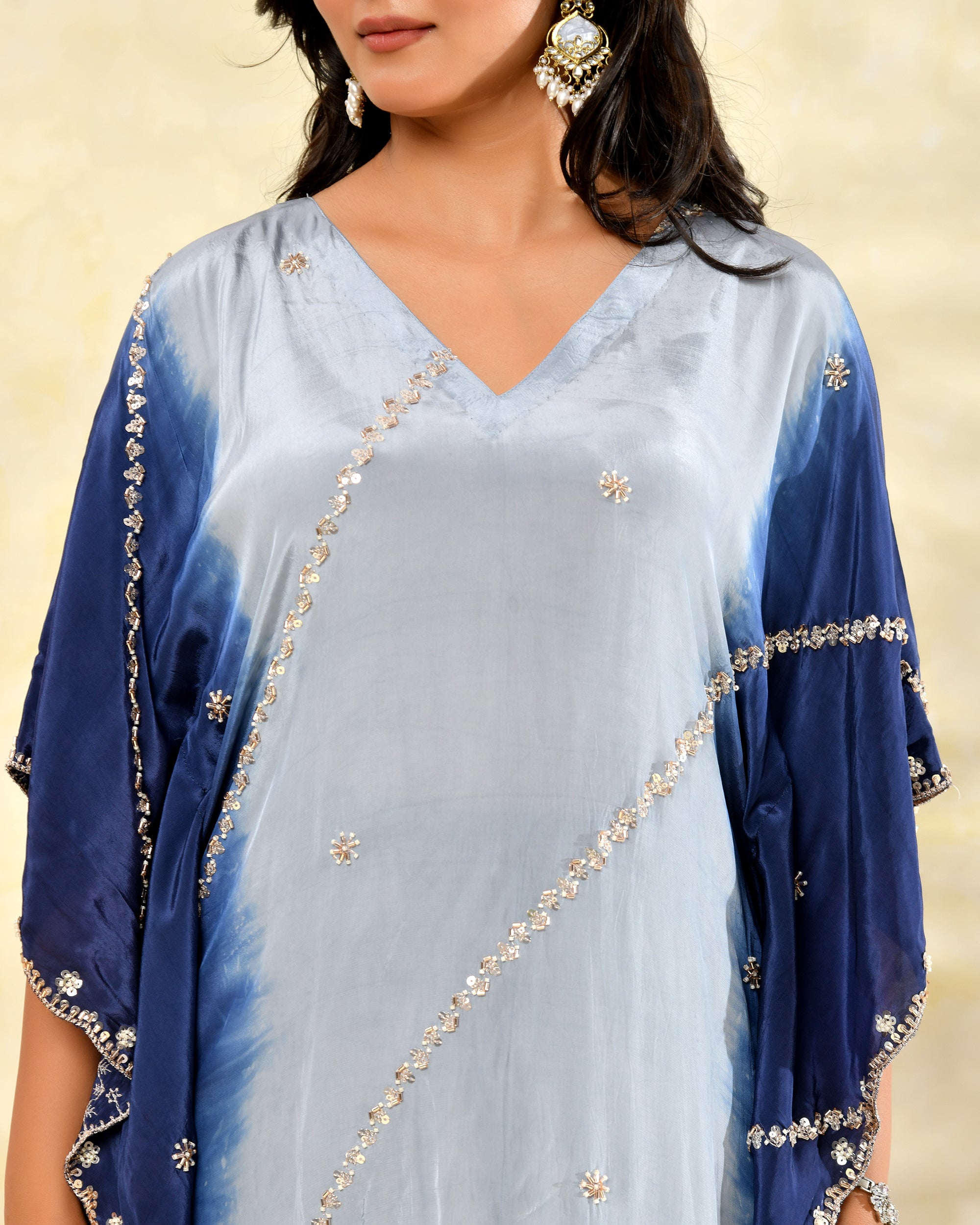 Blue Handwork Kaftan Set