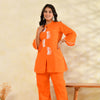Orange Chinon Handwork Coord Set