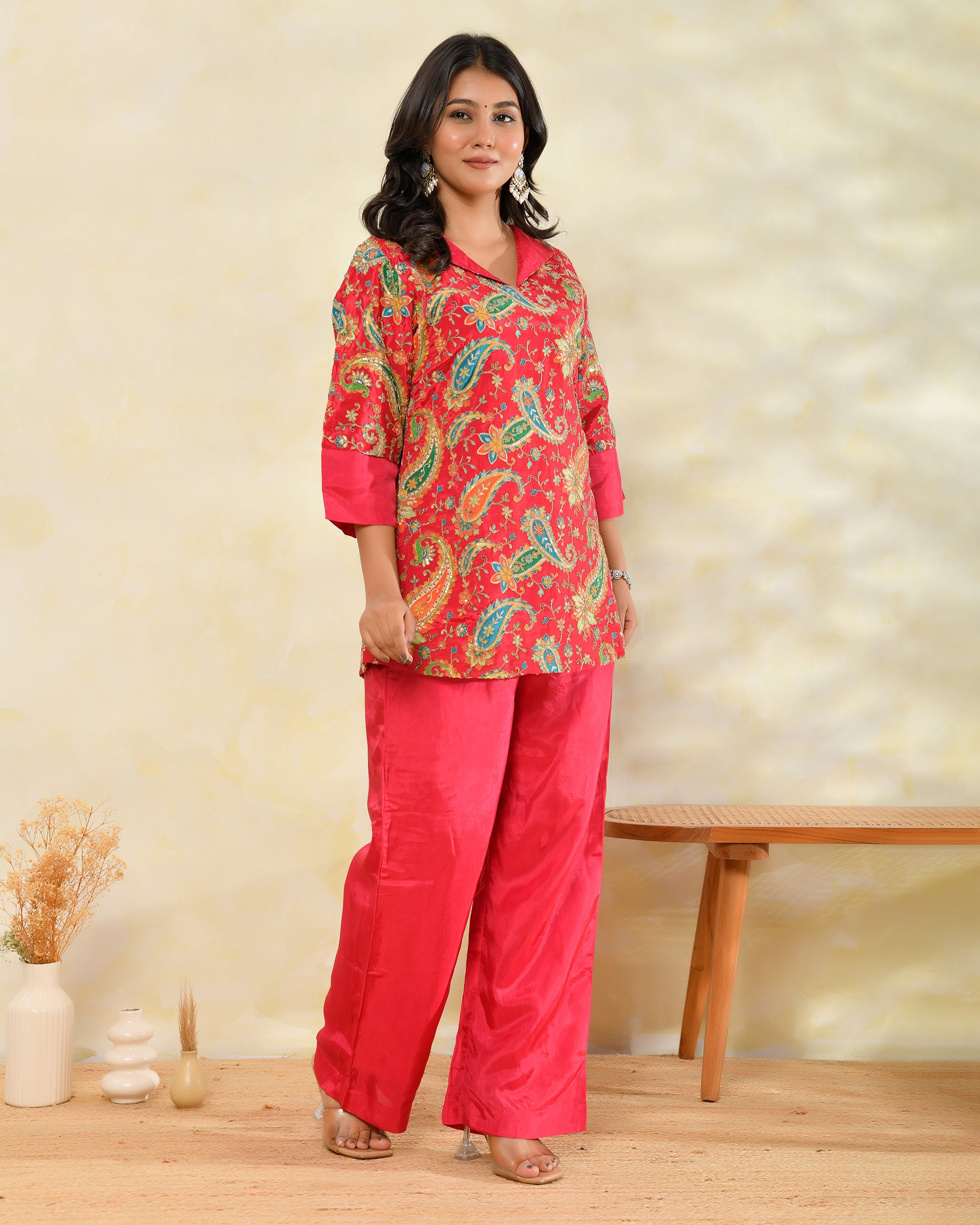 Radha Zari Handwork Coord Set