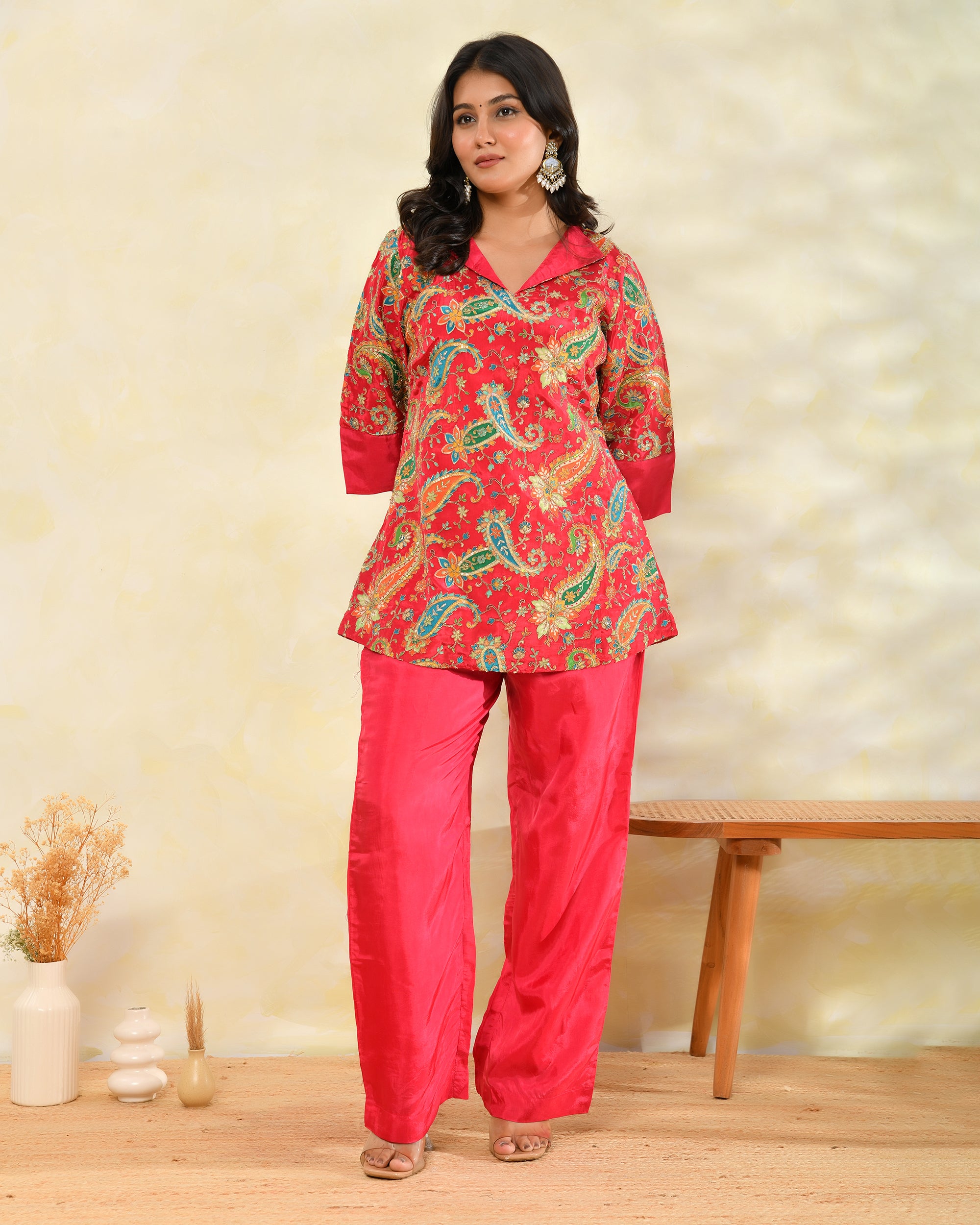 Radha Zari Handwork Coord Set