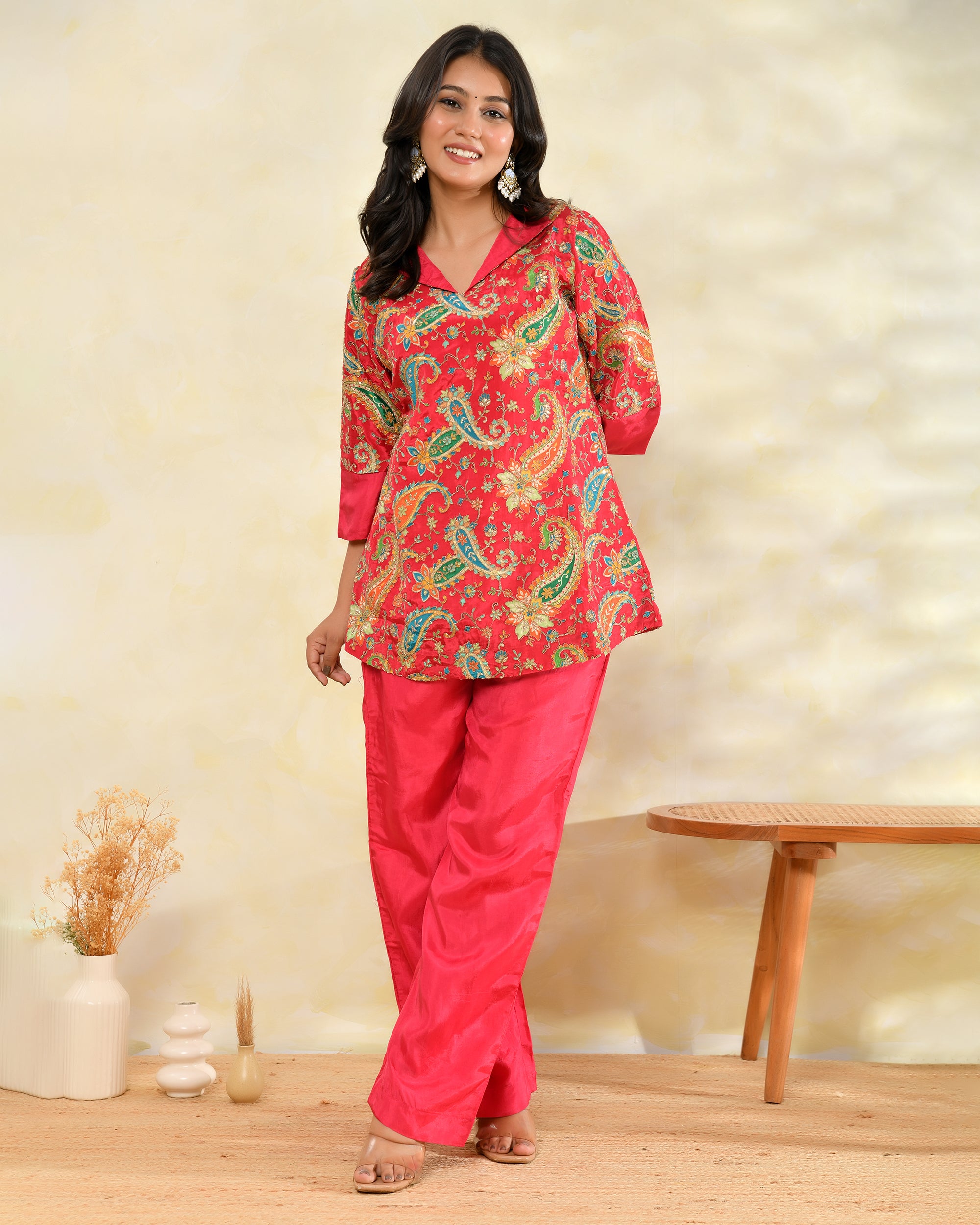 Radha Zari Handwork Coord Set