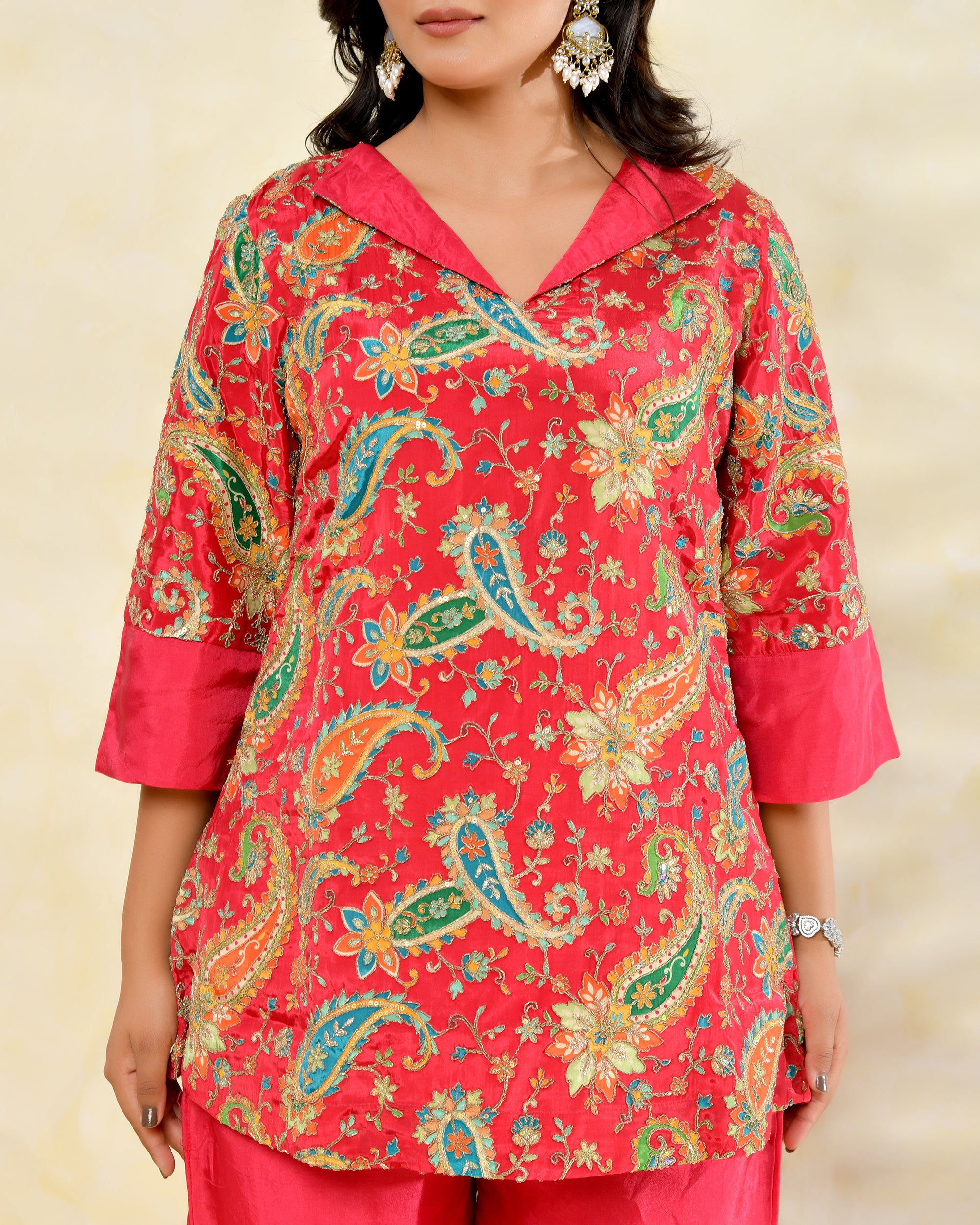 Radha Zari Handwork Coord Set