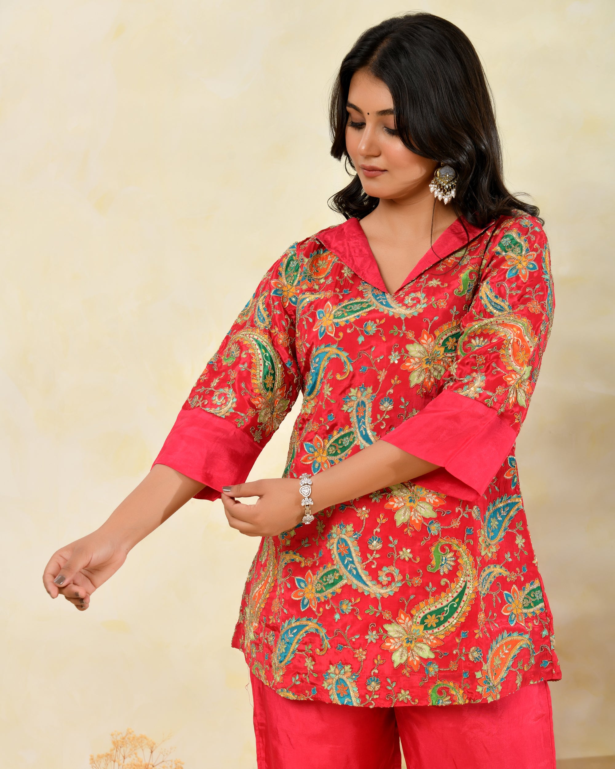 Radha Zari Handwork Coord Set