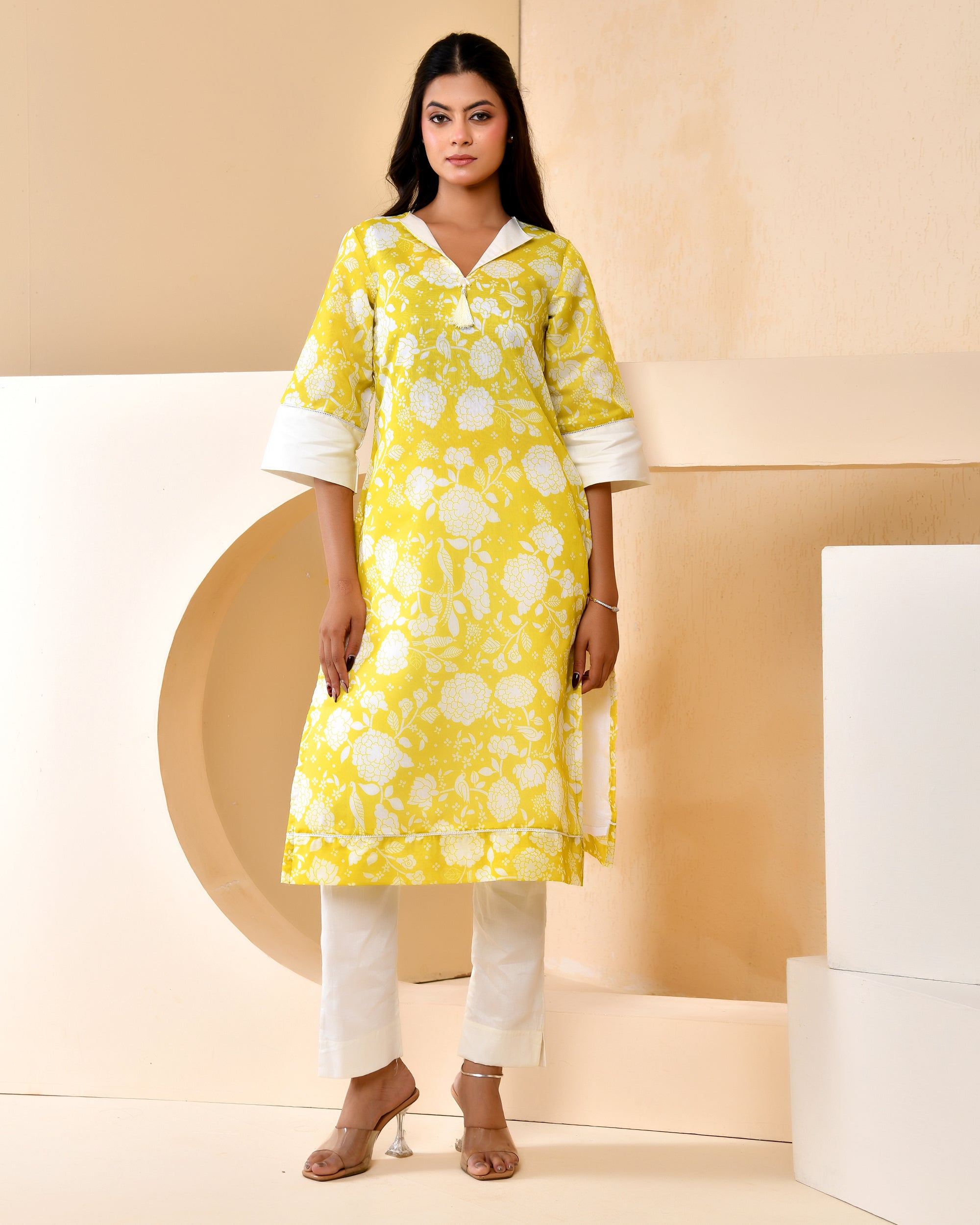 Neon Chanderi Kurta Set
