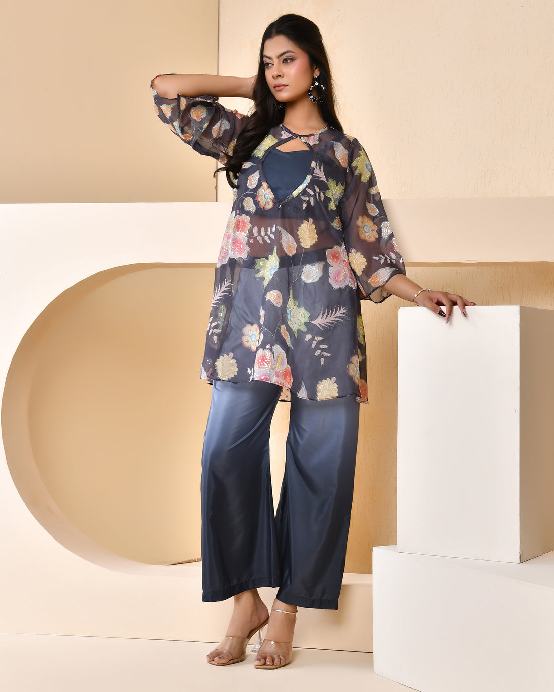 Yamuna Grey Jacket Dress