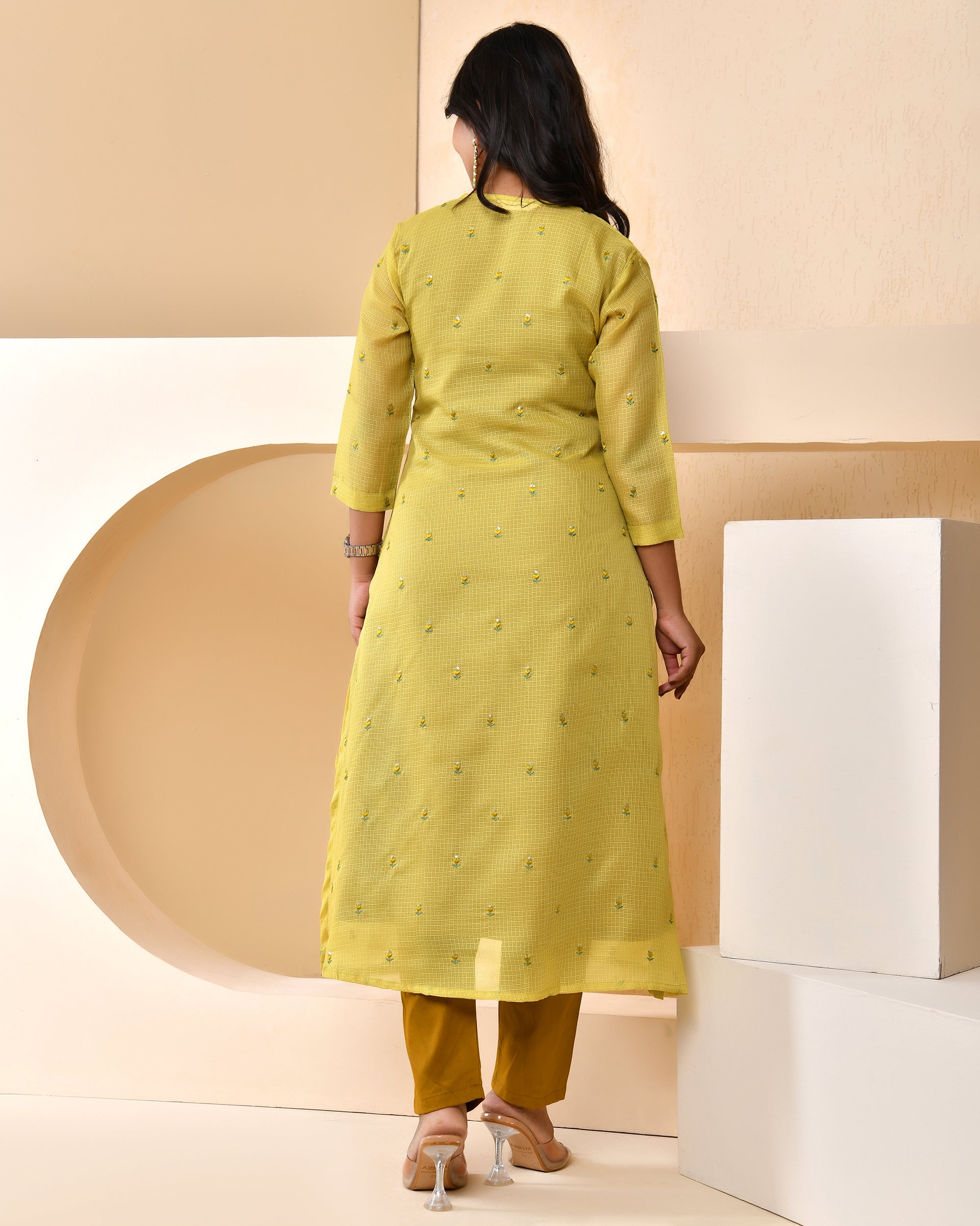 Green Embroidered Doriya Set