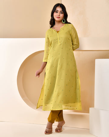 Green Embroidered Doriya Set