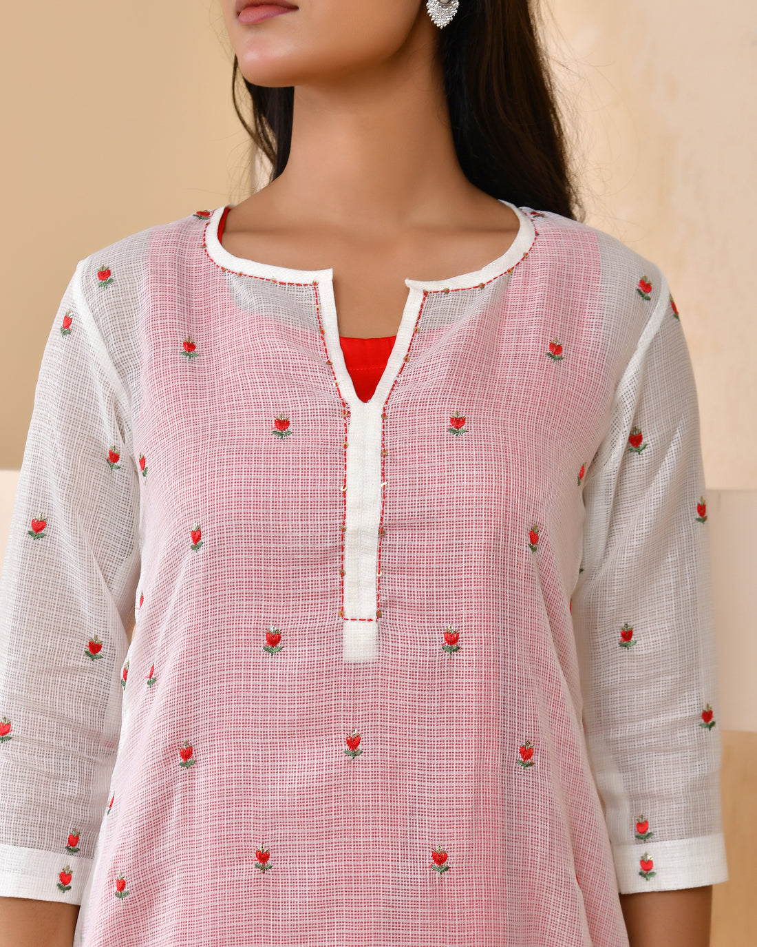 White Embroidered Doriya Set