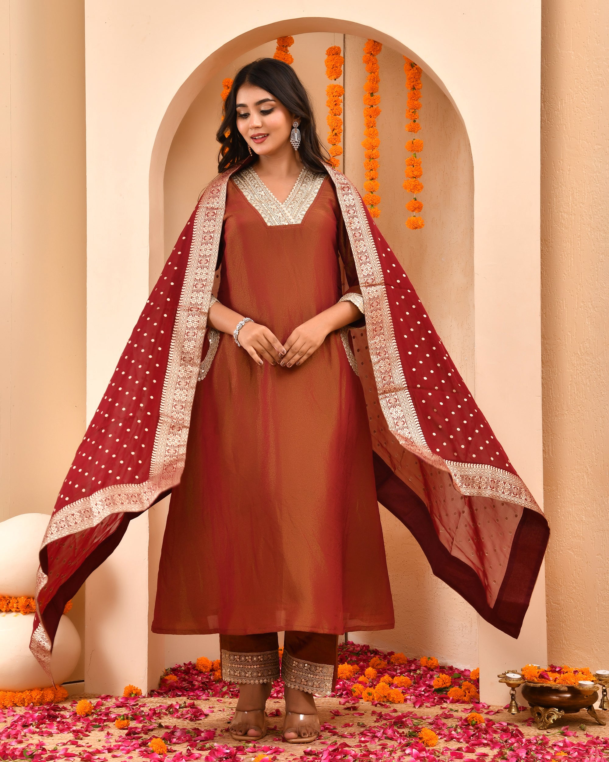 Maharani Zari Tissue Suit Set