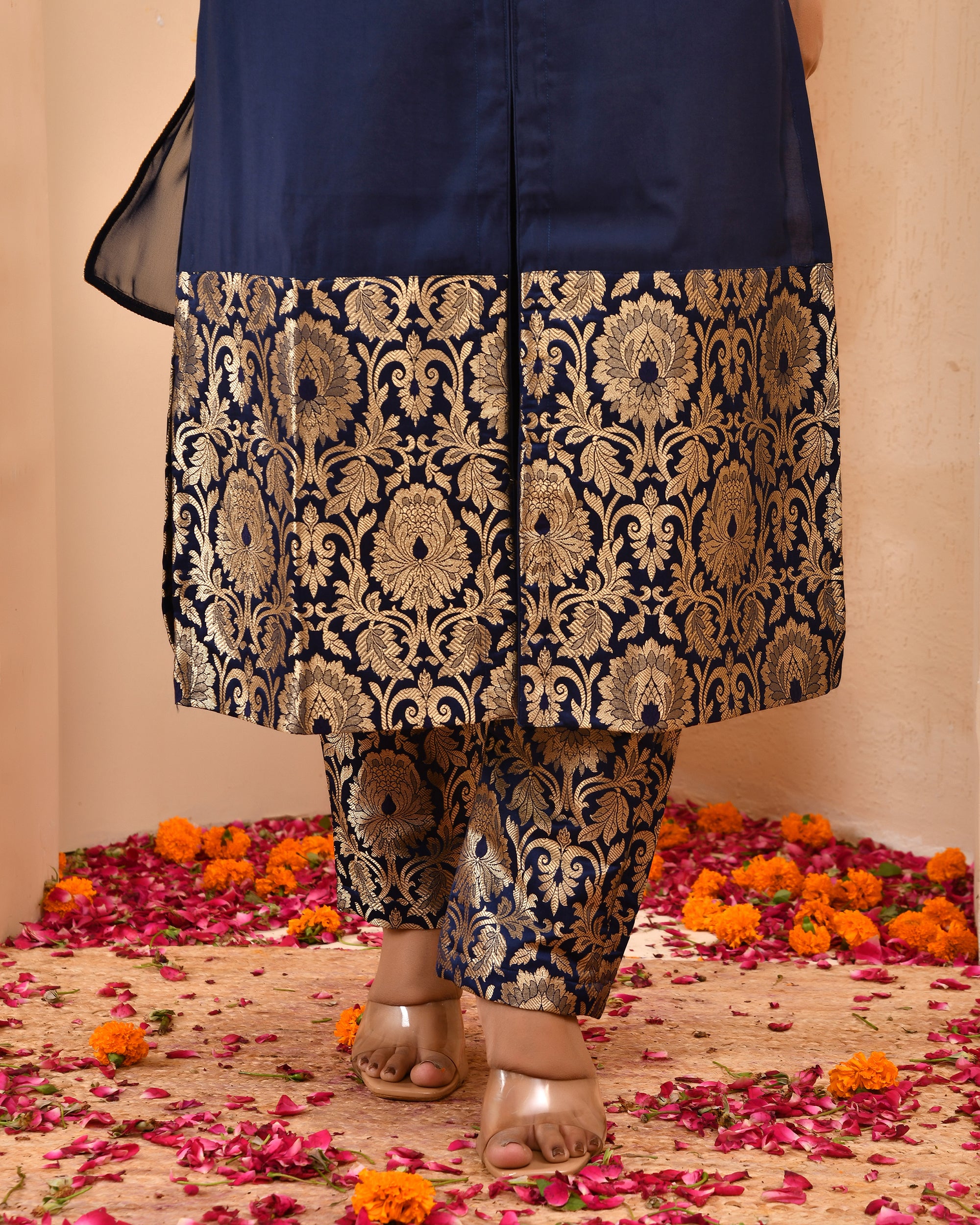 Berry Blue Brocade Duppta Set