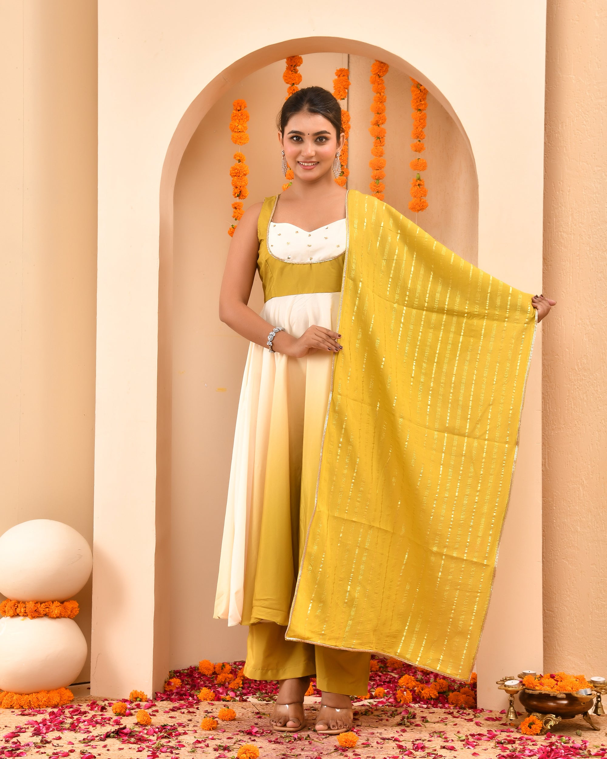 Daisy Green Ombre Anarkali Suit Set