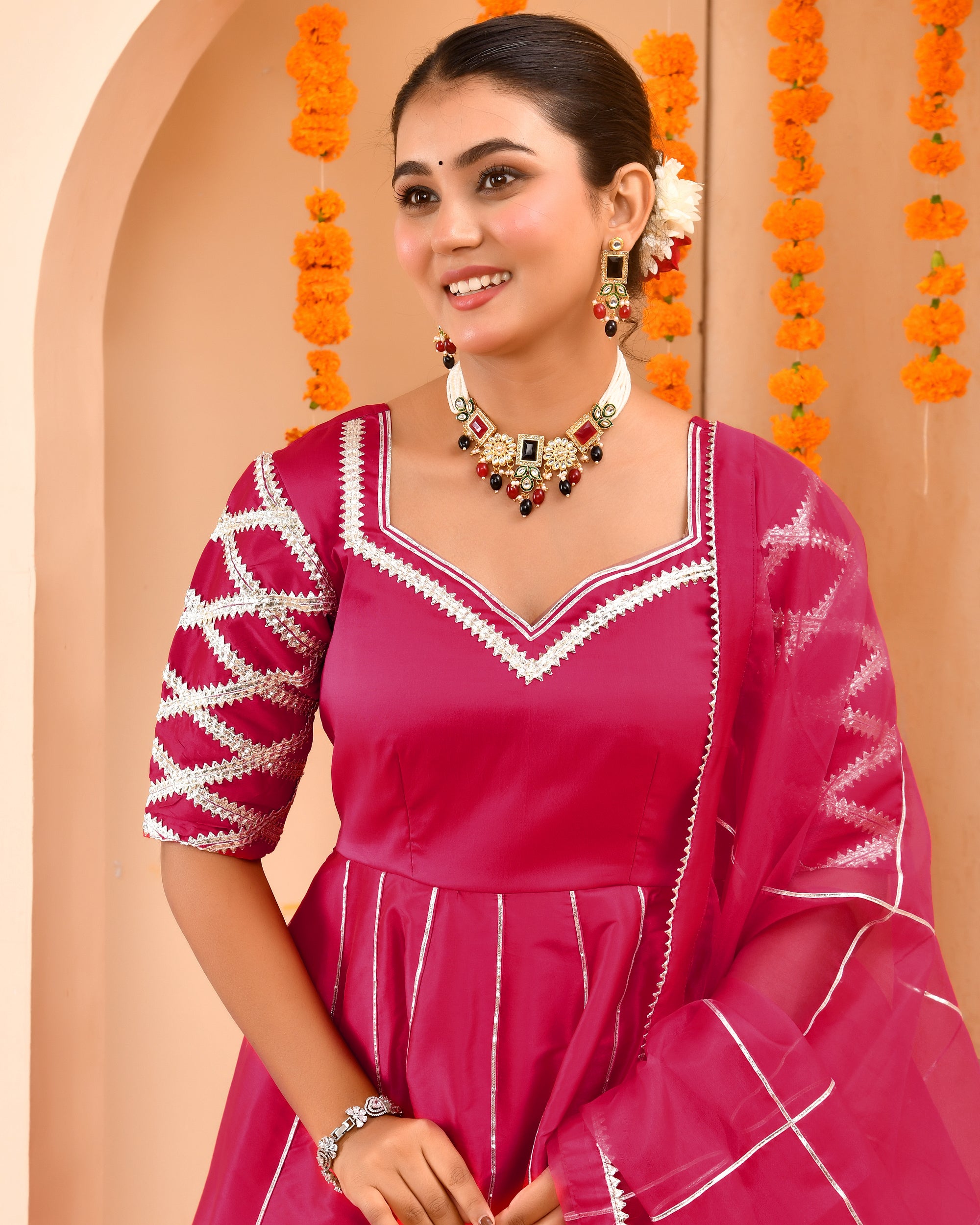 Dil Khas Hot Pink Anarkali Suit Set